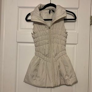 Cream puffer vest